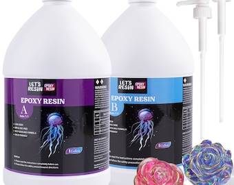 LET'S RESIN 2 Gallon Casting Resin with Pumps, Bubble Free & High-Gloss Resin Epoxy Kit, Clear Epoxy Resin and Hardener for Resin Art