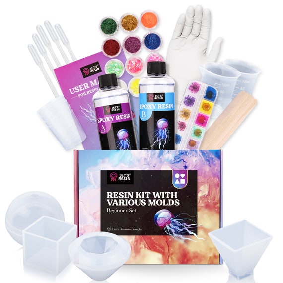 LET'S RESIN Silicone Rubber silicone Mold Making Kit 63.48oz/3.968lbs,  Non-toxic Translucent Clear Molding Silicone Kit for Molds Making 
