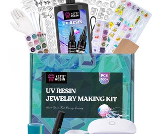 Let's Resin Jewelry Making Kit, 300+pcs, UV Resin, DIY Crafts