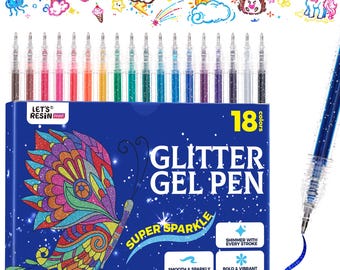 LET'S RESIN PAINT Glitter Gel Pens, Adults Coloring Note Taking and Journaling Easter Basket Stuffers