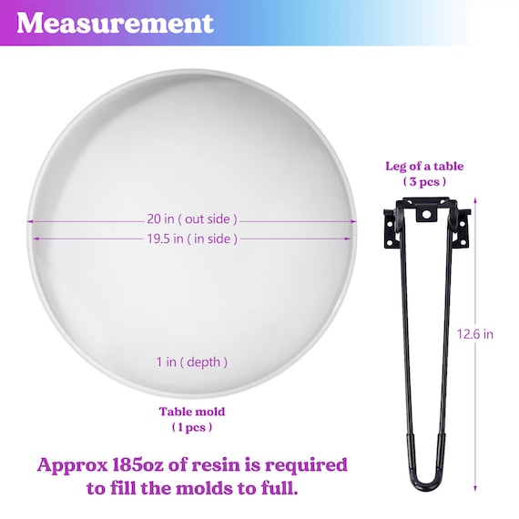 LET'S RESIN Extra Large Resin Molds, Table Mold With 3 Pcs Hairpin