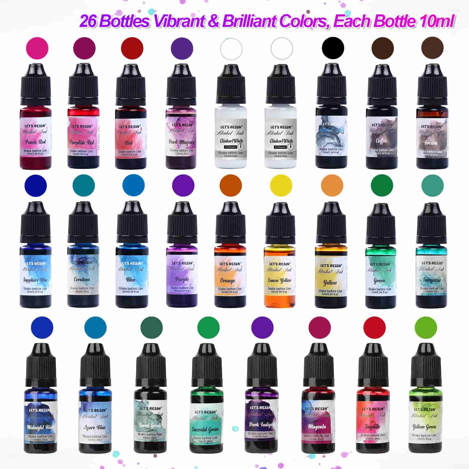 LET'S RESIN Alcohol Ink-vibrant Colors High Concentrated Alcohol