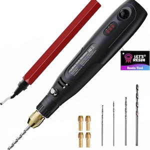 LET'S RESIN Cordless Resin Drill,3-speed Adjustment, Rechargeable Jewelry Drill with Deburring Tool,19Pcs Accessories, Electric Drill Tool