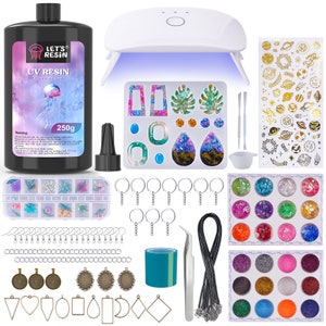 Let's Resin Uv Resin Kit With Light,153pcs Resin Jewelry Making