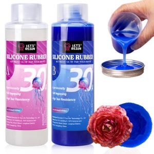 LET&#39;S RESIN Silicone Molds Making Kit 30A Blue Silicone for Making Molds,2 Part Molding Silicone, Mixing Ratio 1:1 (20.8oz)
