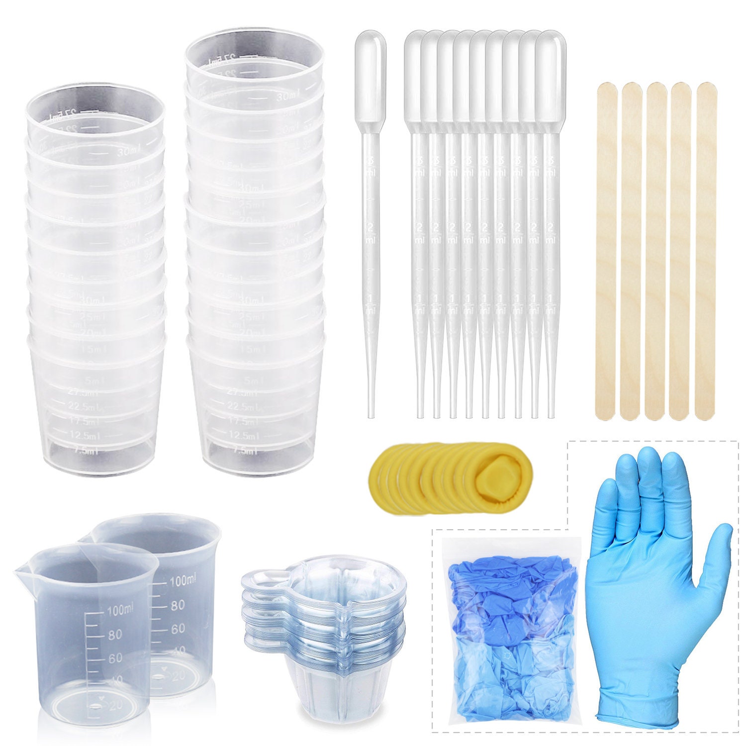 Mixing Cups Epoxy Resin Cups with Sticks Kit 2pcs 100ml Etsy