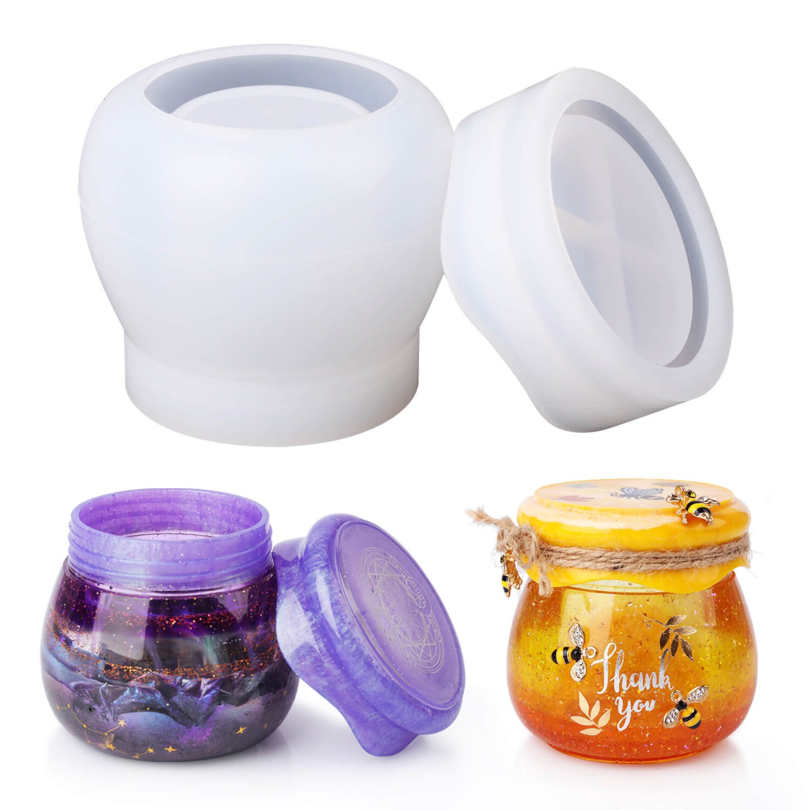 LET'S RESIN Jar Molds With Lidresin Pudding Silicone Mold Etsy