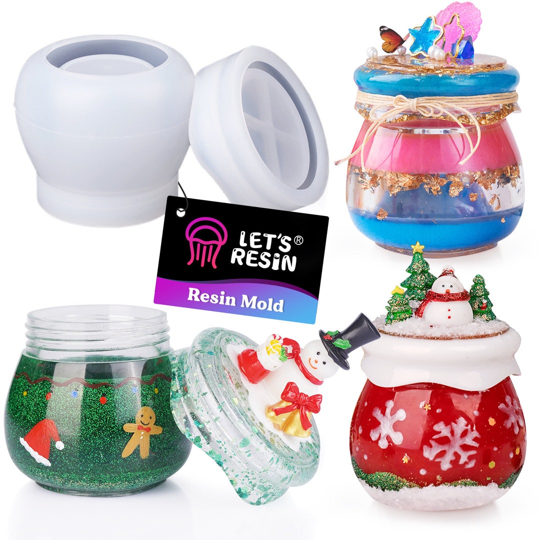 LET'S RESIN Jar Molds With Lid,resin Pudding Silicone Mold for Storage