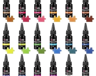 LET'S Resin UV Resin,18 Dark colored uv resin,low shrinkage UV color resin with vibrant colors, uv resin kit for crafts