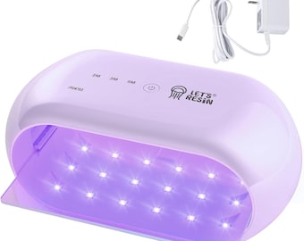 Let's Resin UV Light Advanced,Two-Sided Longer time Setting(2m,3m,5m) UV Lamp w/ Dual Head Adapter,36 Beads Led UV Light for Resin Curing