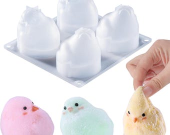 LET'S RESIN 4 Pcs Chicks Silicone Molds for Taba Squishy, Cute Animal Molds for Squishy Maker
