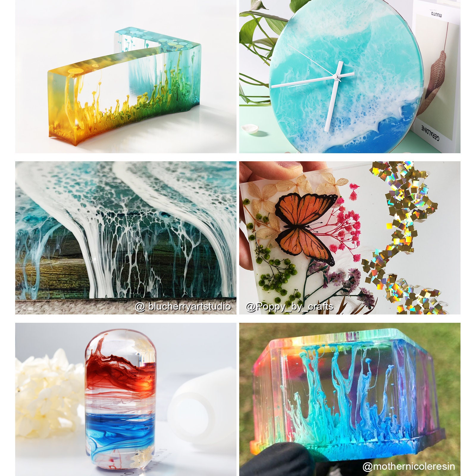 LET'S RESIN Resina epoxi transparente de 16 onzas, resina de fundición sin  burbujas para manualidades artísticas, fabricación de joyas, resina