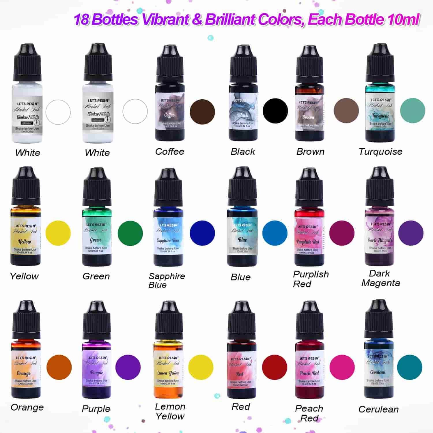 Opaque Liquid Resin Pigment - 18 colors/Each 0.35oz – Let's Resin