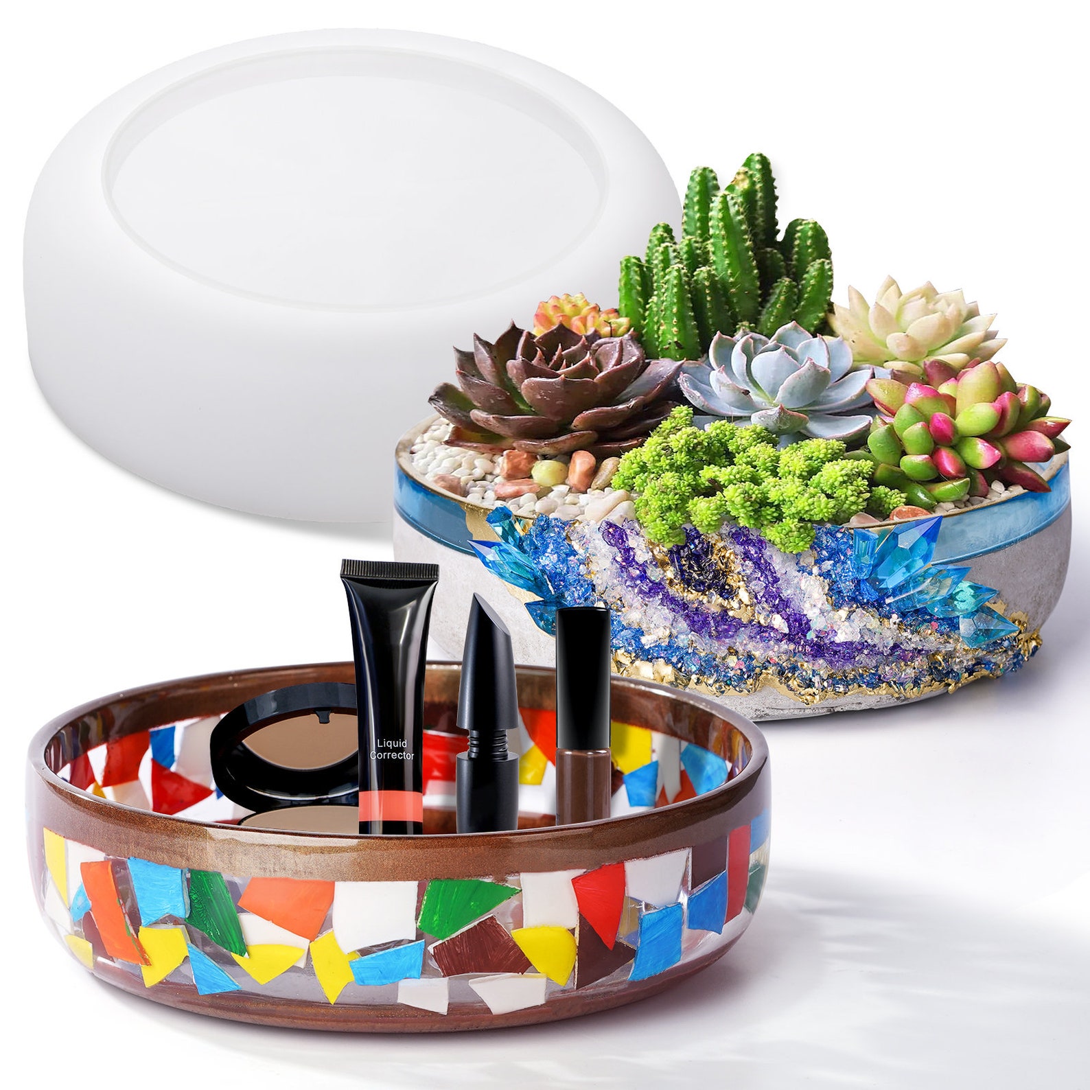 LET'S RESIN Large Resin Molds for Storage Container, 8'' Round Silicone