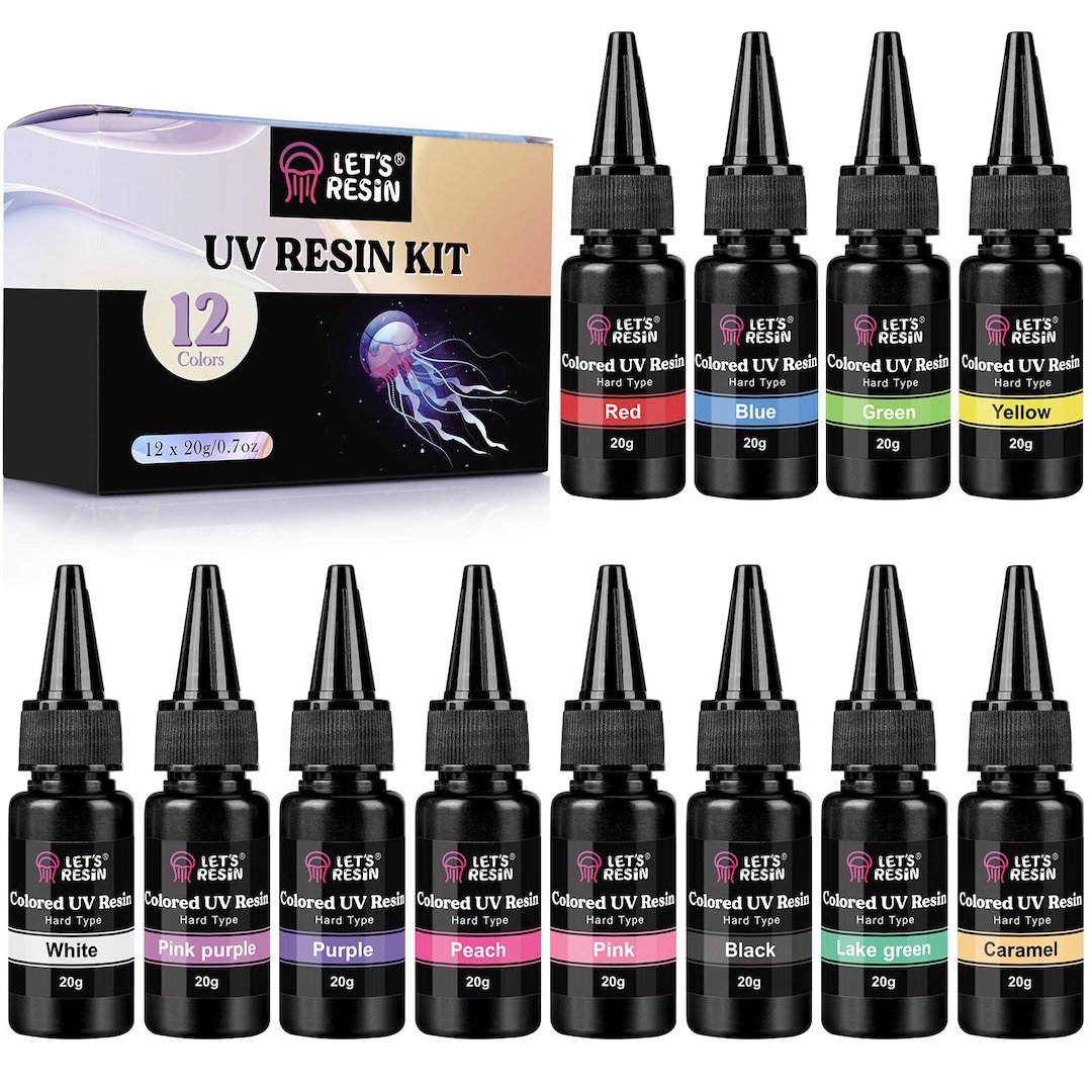 LET'S Resin UV Resin,12colors Ultraviolet Epoxy Resin Clear,odorless