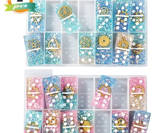 LET&#39;S RESIN Resin Molds Domino, Domino Double Six Epoxy Resin Molds,Silicone Domino Game Molds