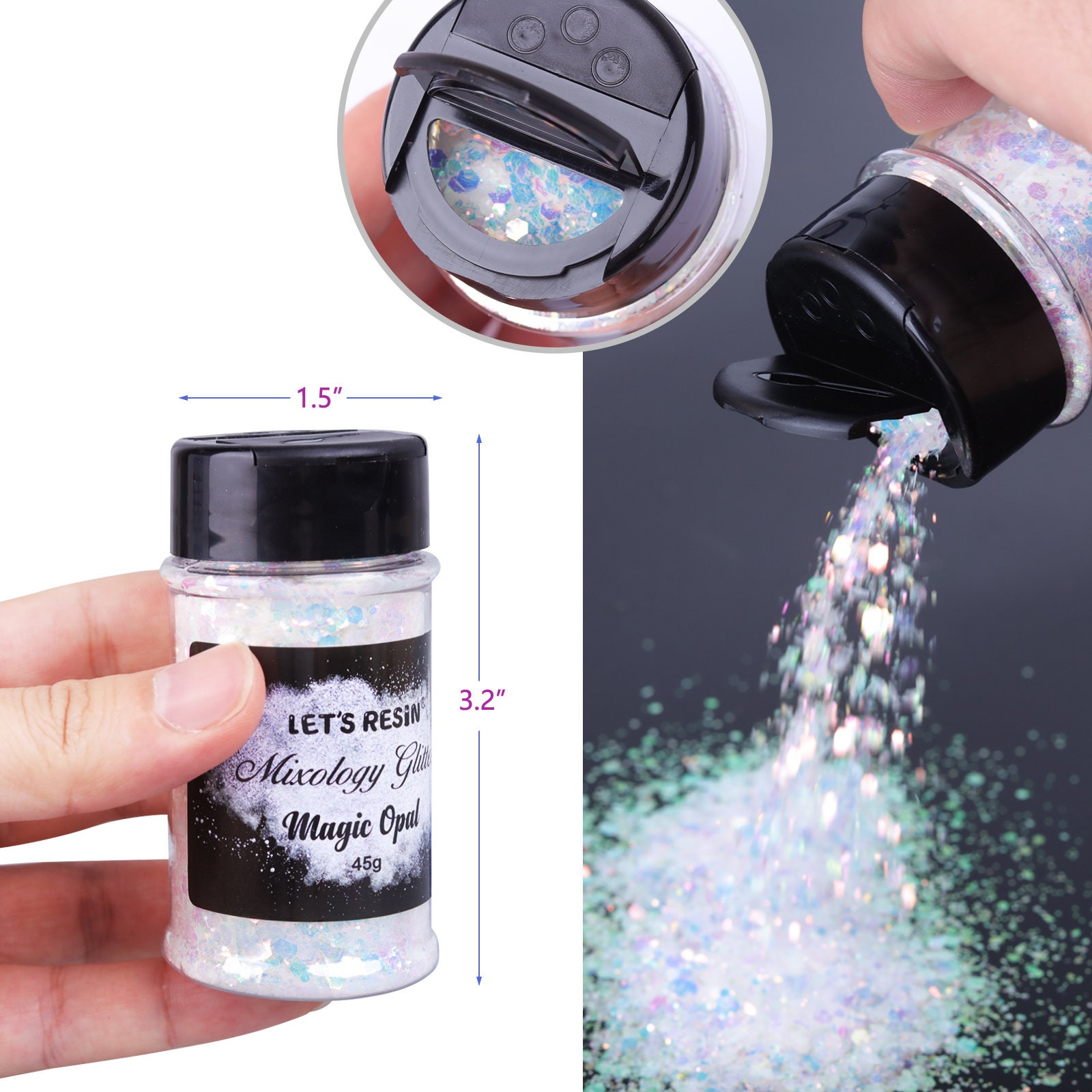 LET'S RESIN Magic Opal Glitteropal Chunky Mix Glitter for - Etsy