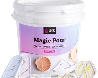 LET'S RESIN Poudres de coulée en résine 3000 g, kit de coulée de résine, 20-30 minutes de démoulage, kit de coulée de poudre de plâtre à activation aqueuse pour moules en résine