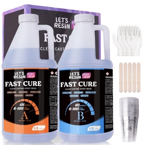 LET&#39;S RESIN Fast Cure Resin Epoxy for Jewelry,1 Gallon Quick Dry Resin-4 Hours Demold, Crystal Clear Casting Resin for Painting,Craft,Mold