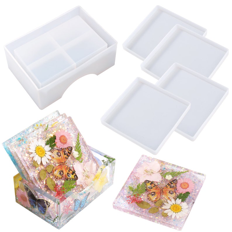 LET'S RESIN Square Resin Molds Coaster Resin Molds With Etsy