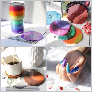 Pu&ograve; includere: Set di sei sottobicchieri in resina colorati con una variet&agrave; di disegni astratti. I sottobicchieri sono rotondi e hanno un bordo leggermente irregolare. I colori includono viola, blu, verde, arancione e rosso. I sottobicchieri sono perfetti per proteggere i tuoi mobili da graffi e schizzi.