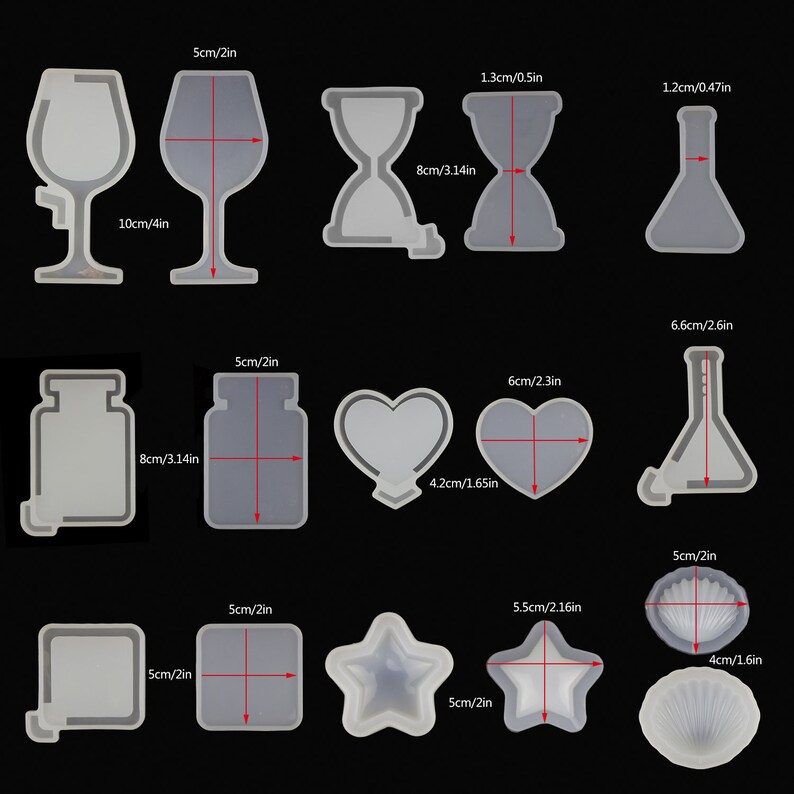 Epoxy Resin Molds Silicone Resin Mold E4-LSMJ-K Crystal Silicone Mold - Resin Shaker Mold Kawaii UV Resin Molds