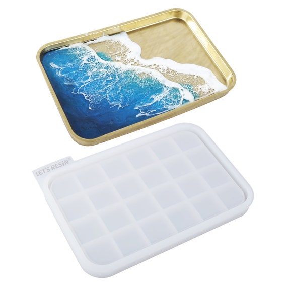 Silicone Glasses Tray With Resin Casting Mold, Epoxy Water Mould