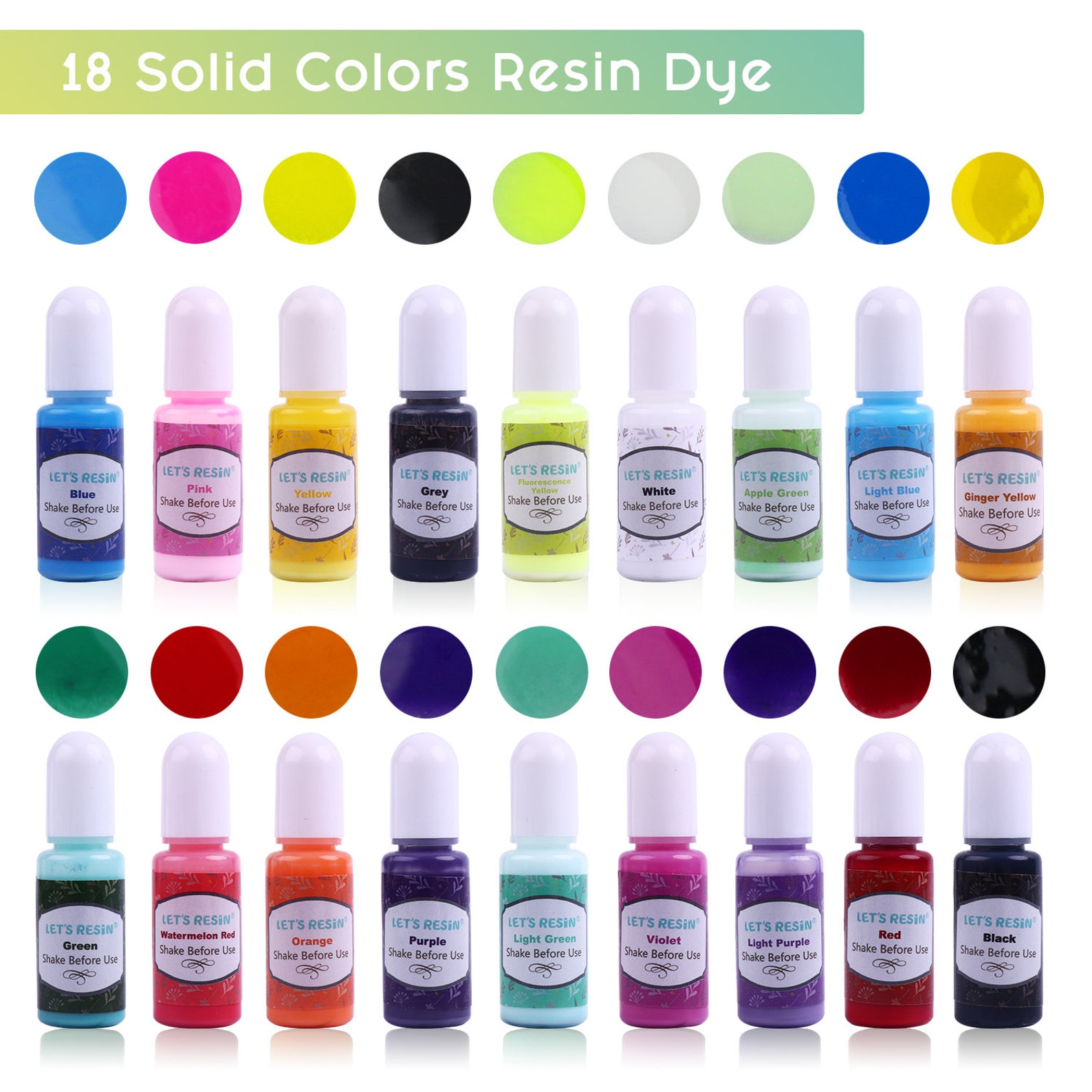 18 Colors Epoxy Pigment Opaque Liquid Resin Colorant Each Etsy New