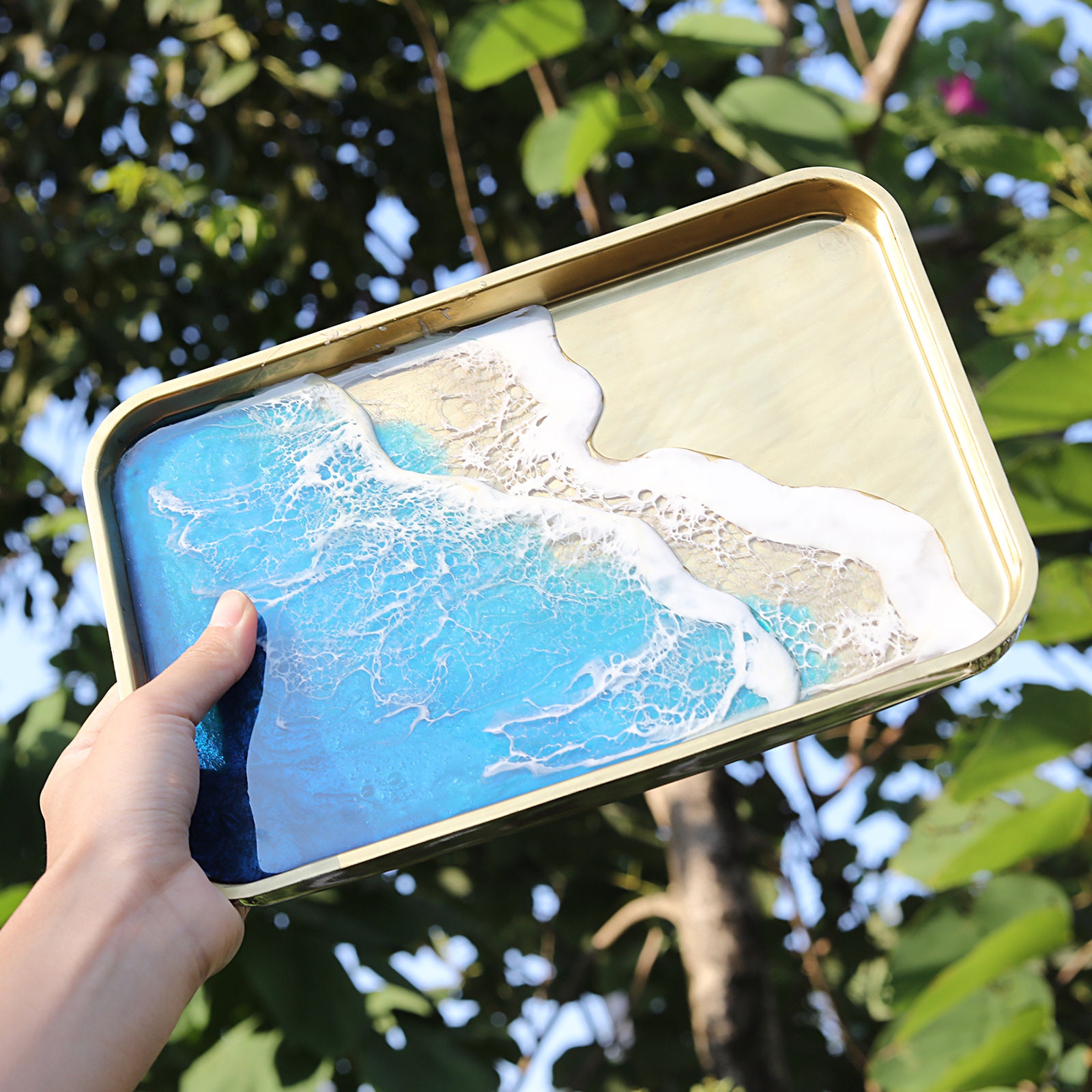 LET'S RESIN Rectangle Rolling Tray Mold - 11" X 7.5" Silicone Mold For Epoxy Resin Trays, Jewelry Holders, Home Decor
