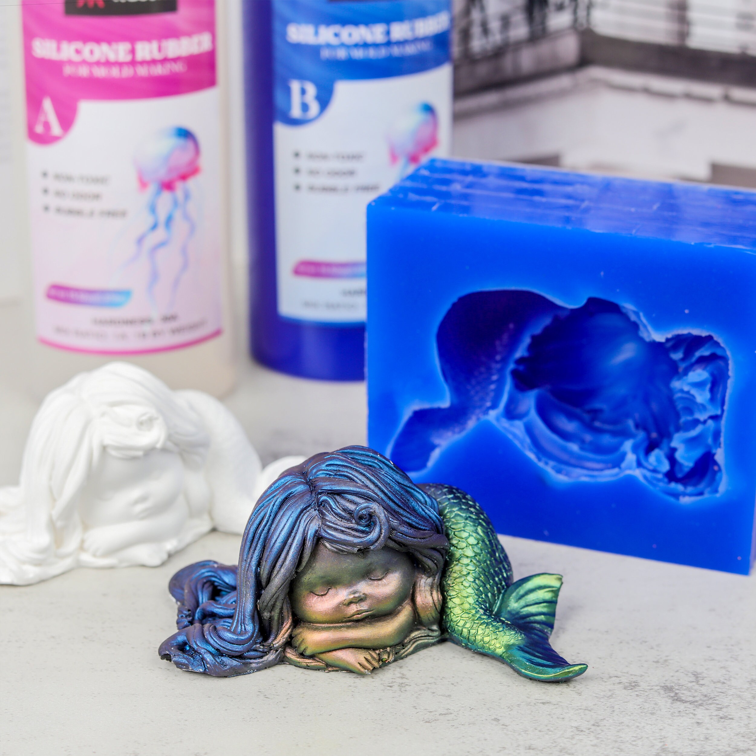 LET'S RESIN Silicone Molds Making Kit 30A Blue Silicone Etsy