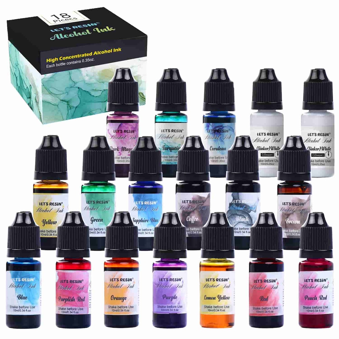  LET'S RESIN 26 Colors Alcohol Ink Set Bundle with Bubble Free  Epoxy Resin, Crystal Clear Epoxy Resin : Arts, Crafts & Sewing