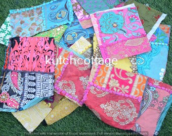 Lot OF Indian Embroidery Patches Cut Piece Patchwork Textile Fabric Embellished Fabric Embroidered Upcycled Sewing Project Vintage Fabrics