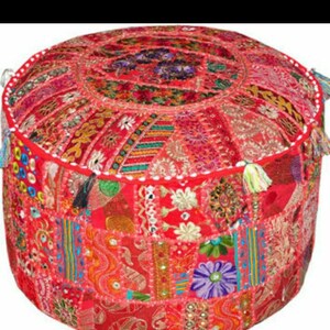 Ottoman Puf Taburete Redondo Asientos Puf Cubierta Otomano | Etsy