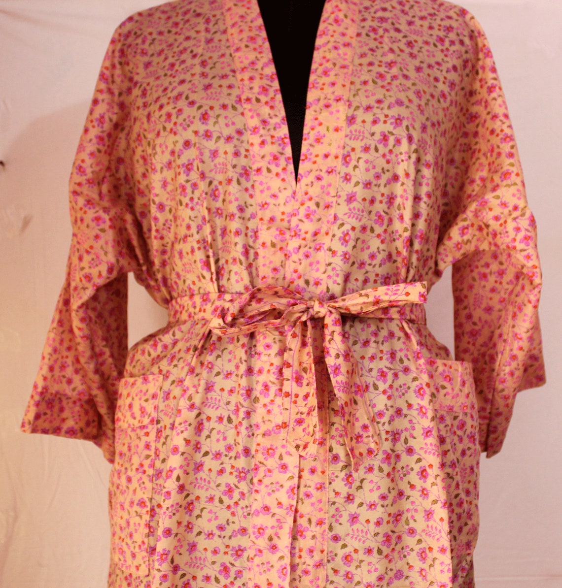 Indian Silk Kimono Pure Silk Kimono Sari Kimono Festival Robe Etsy