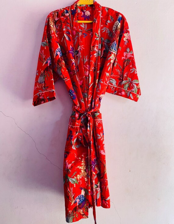 Kimono Robe,Cotton Robe,Shower Robe Maternity Robe Bath robe Dressing Gown Beachwear long 100% Cotton Indian Beach Kimono Robe