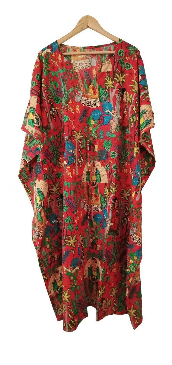 Frida Kahlo Long Cotton Kaftan Organic kaftan Beach wear | Etsy