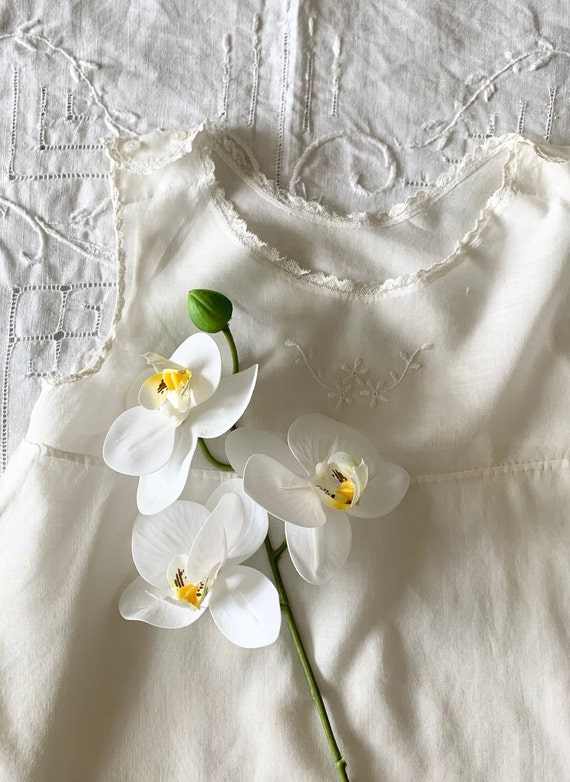 Vintage White Cotton Sleeveless Embroidered Floral Infant Baby Girl Undergarment Slip Dress,Shabby Rustic Cottage Farmhouse,Gift under 30 Vintage White Cotton Sleeveless Embroidered Floral Infant Baby Girl Undergarment Slip Dress,Shabby Rustic Cottage Farmhouse,Gift under 30