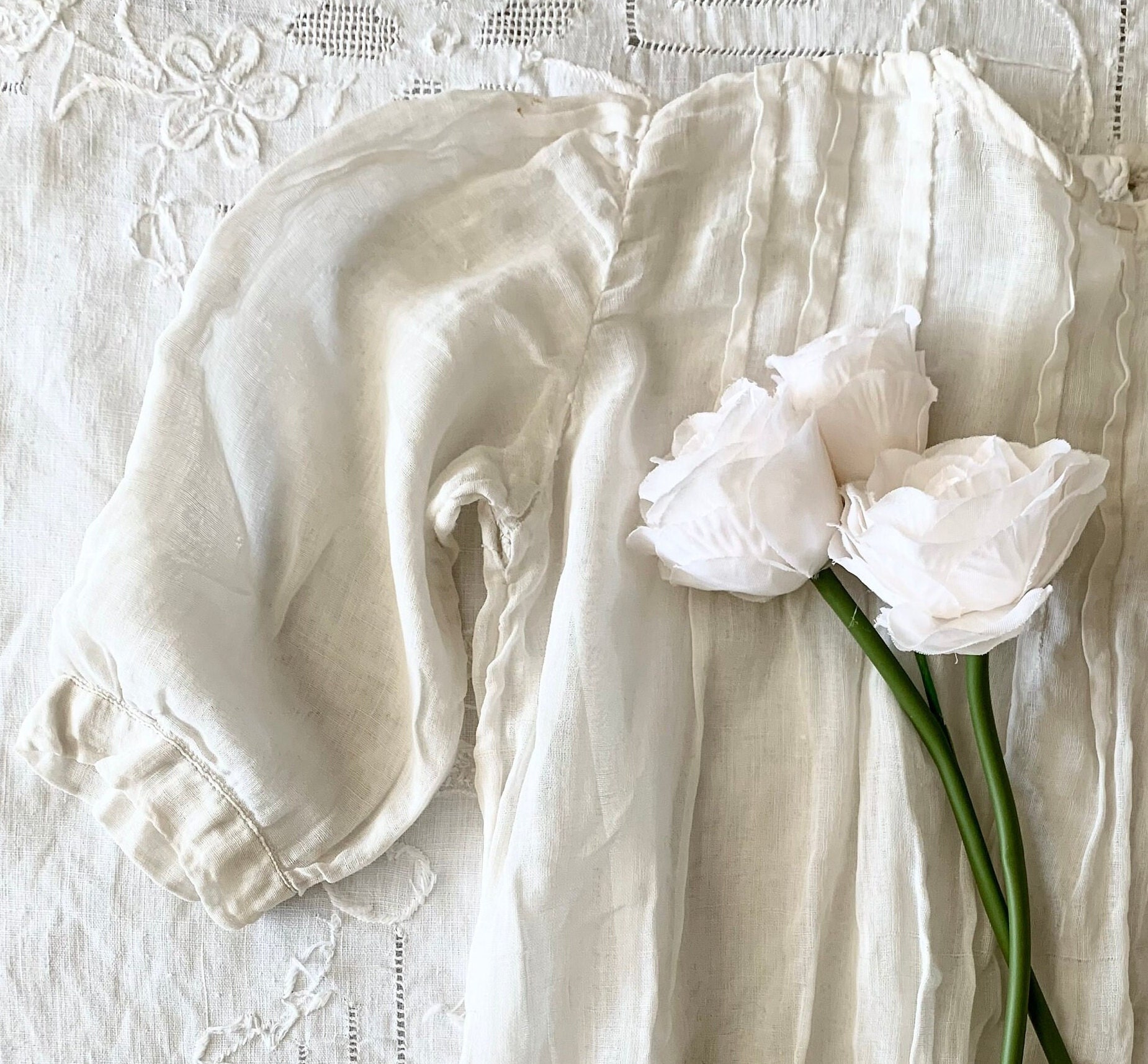 Antique Victorian Off White Cotton Long Sleeve Toddler Baby Girl Dress,Shabby Cottage Farmhouse,Cottage Farmhouse Nursery,Gift under 30