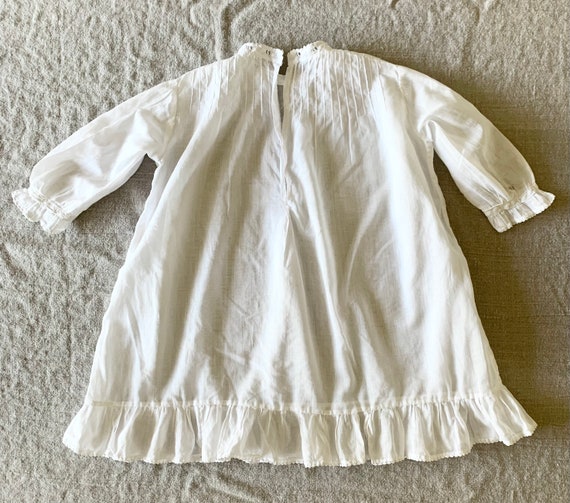 Antique White Cotton Long Sleeve Lace Ruffled Ple… - image 6
