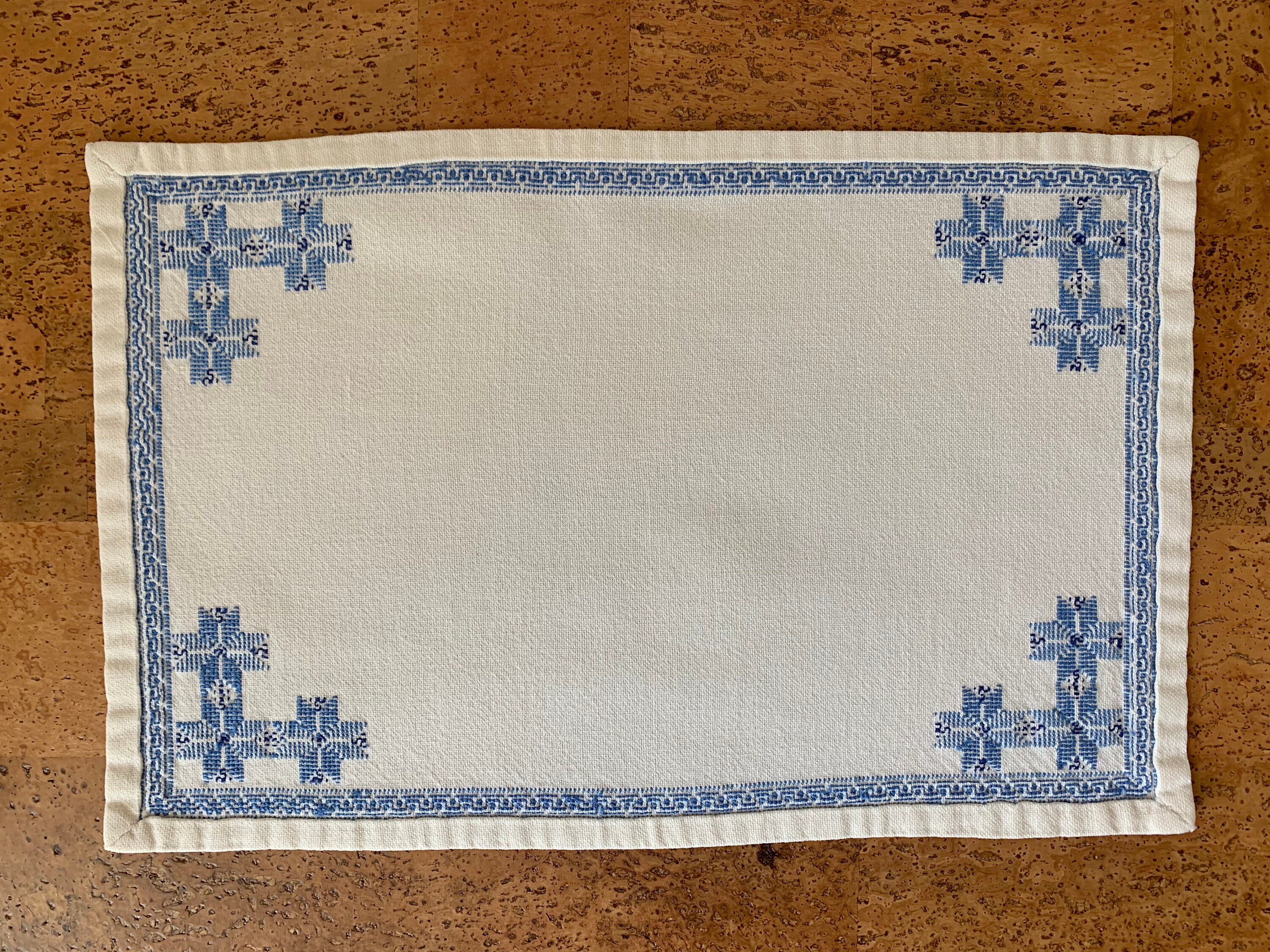 Vintage Cross Stitch PlacematBlue White PlacematScandinavian Etsy