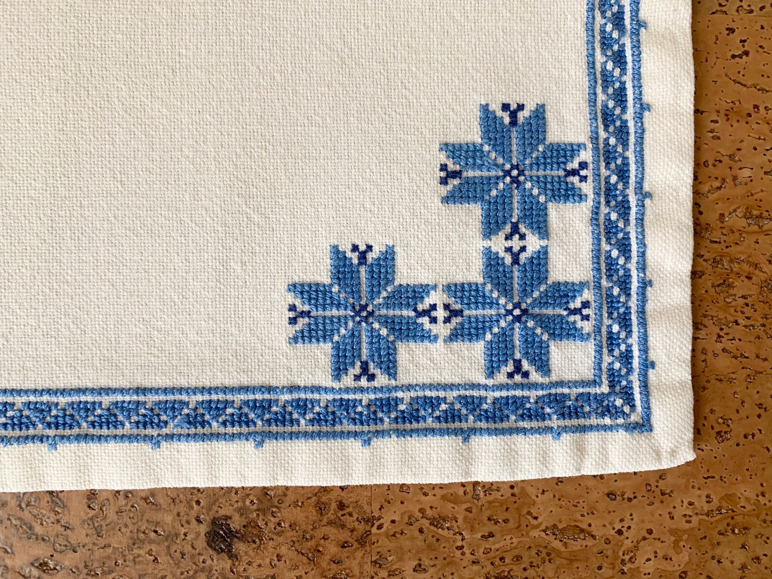 Vintage Cross Stitch PlacematBlue White PlacematScandinavian Etsy
