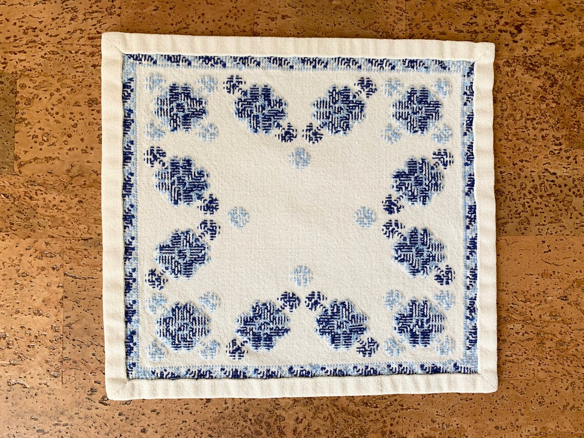 Vintage Cross Stitch PlacematBlue White PlacematScandinavian Etsy
