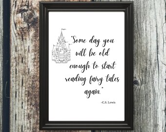 C. S. Lewis Quote, Inspirational Wall Art, Motivational Poster, Inspirational Quotes, Girls Room, Nursery, Fairy Tales, Digital Print