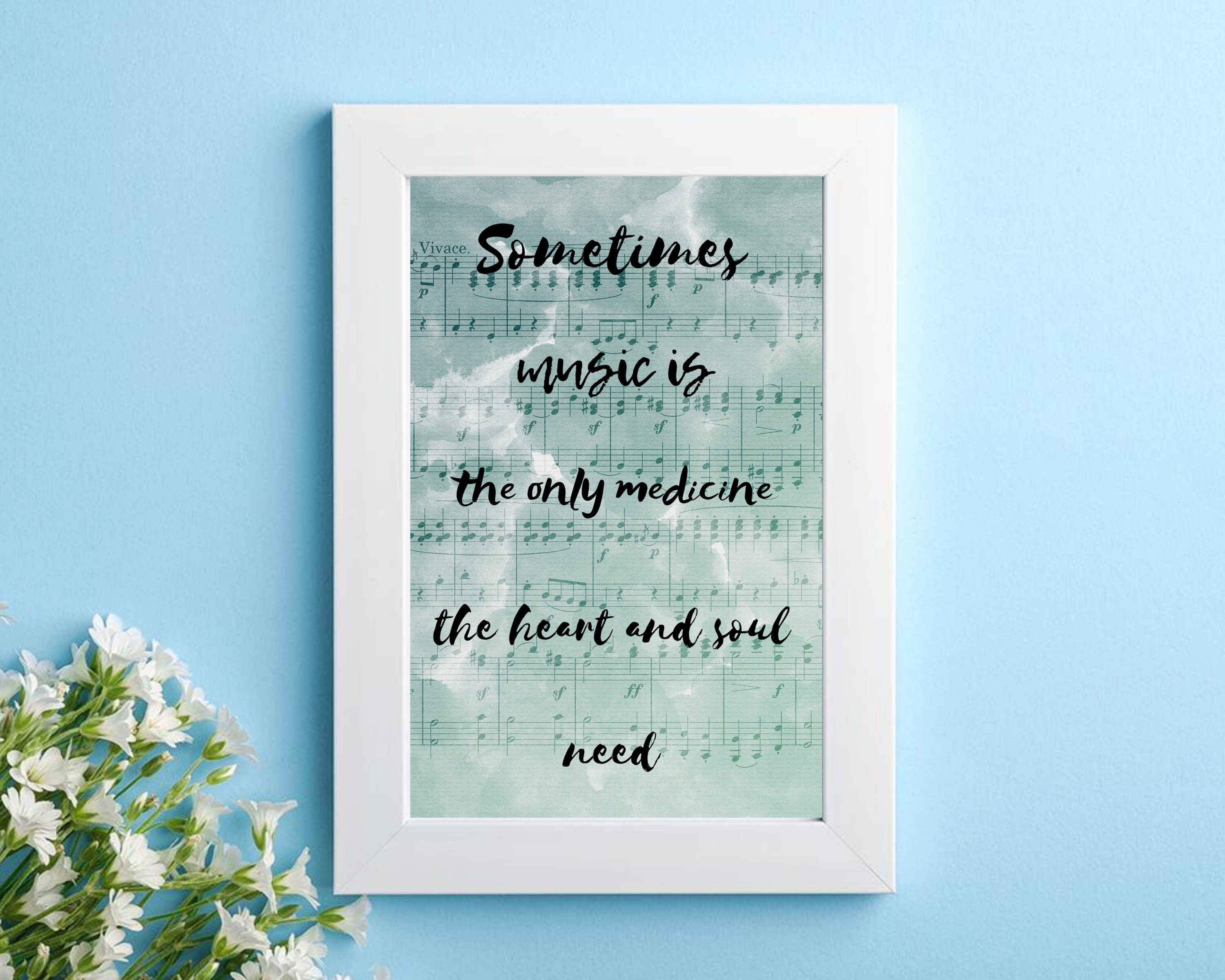 Music Quote Printable, Music Quote Wall Art, Gift for Music Lovers ...