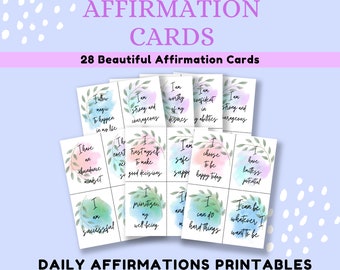 Druckbare Positive Affirmation Karten Positive Zitate Karten Positive Inspiration Selbstwertgefühl Selbstvertrauen