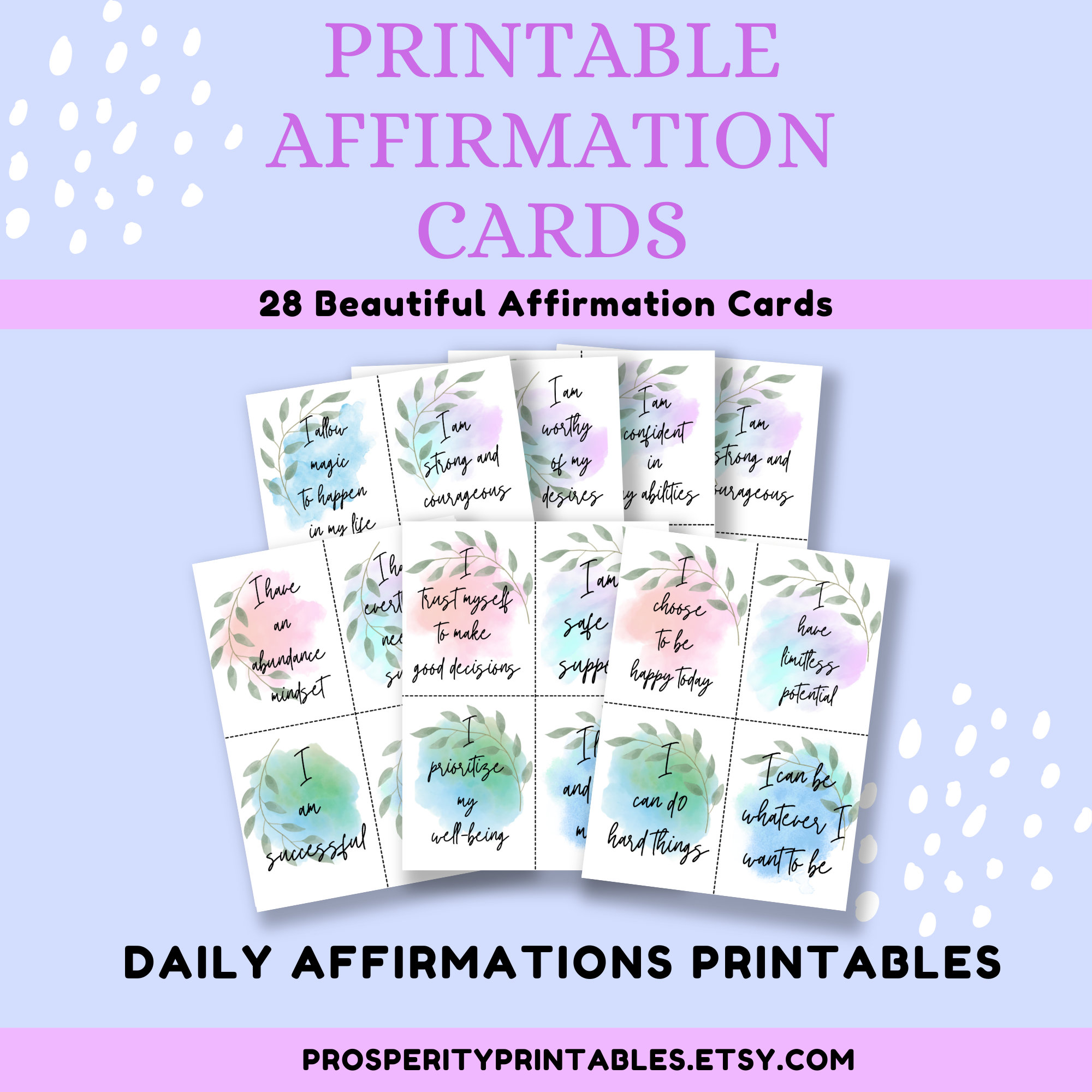 Printable Positive Affirmation Cards Positive Quotes Cards Positive ...