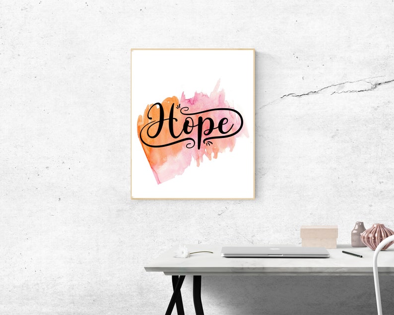 Inspirational Quote, Positive Quote Gift, Inspiring Wall Art, Positive Quote Prints, Dorm Decor, Motivational Wall Art Print, Hope Bundle image 3