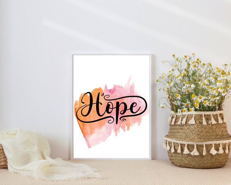 Inspirational Quote, Positive Quote Gift, Inspiring Wall Art, Positive Quote Prints, Dorm Decor, Motivational Wall Art Print, Hope Bundle image 6