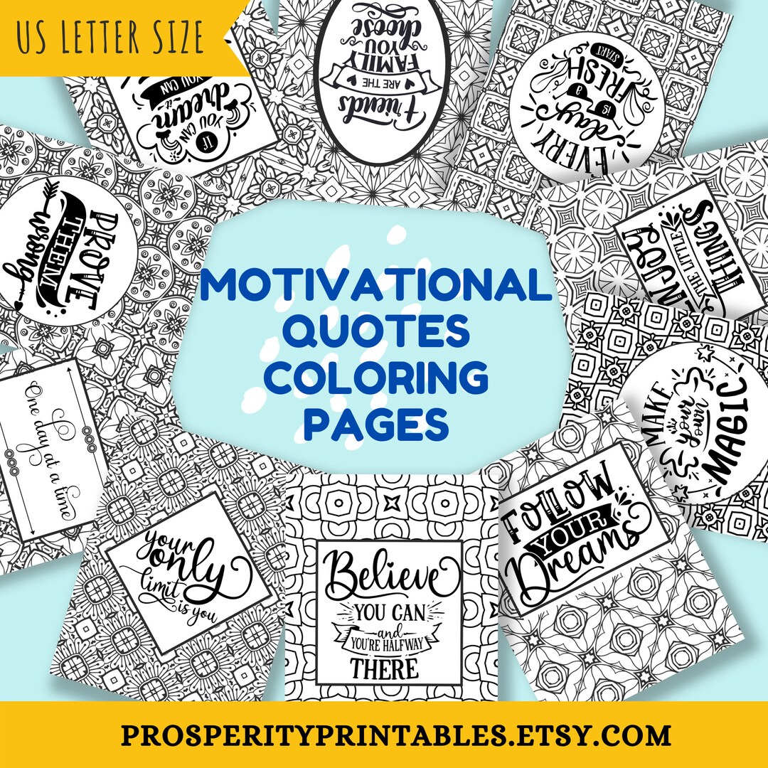 Motivational Quotes Coloring Pages, Mandala Patterns (digital Download ...