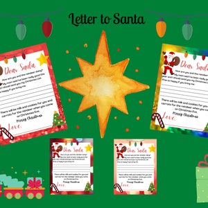Letter to Santa / Printable Letter to Santa Claus / Santa Letter / Kids Letter / Christmas Letter / Kids Letter to Santa Claus